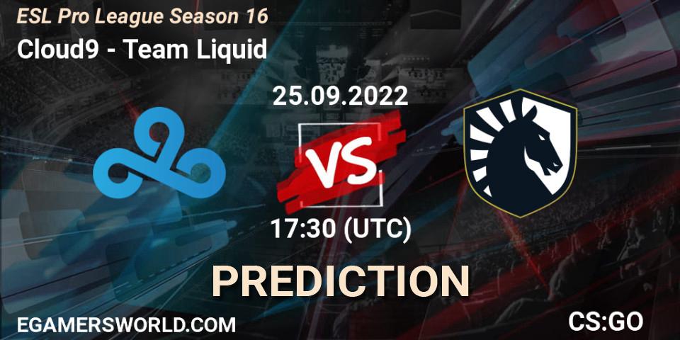 Cloud9 contre Team Liquid : prédiction de match. 25.09.22. CS2 (CS:GO), ESL Pro League Season 16