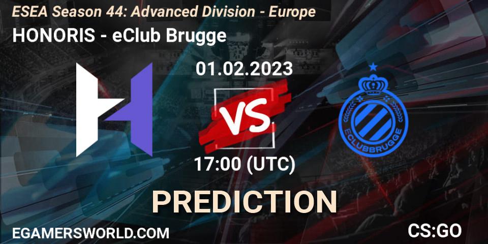 HONORIS contre eClub Brugge : prédiction de match. 01.02.23. CS2 (CS:GO), ESEA Season 44: Advanced Division - Europe