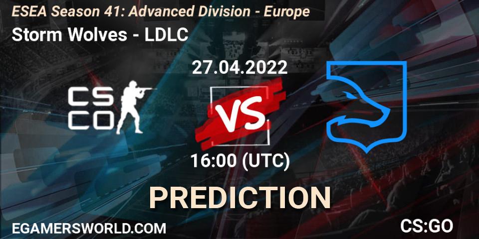 Storm Wolves contre LDLC : prédiction de match. 27.04.2022 at 16:00. Counter-Strike (CS2), ESEA Season 41: Advanced Division - Europe
