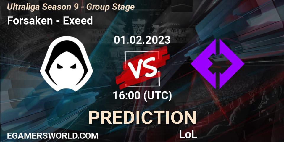 Forsaken contre Exeed : prédiction de match. 01.02.23. LoL, Ultraliga Season 9 - Group Stage