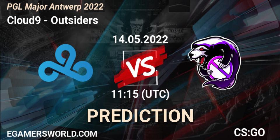 Cloud9 contre Outsiders : prédiction de match. 14.05.2022 at 11:30. Counter-Strike (CS2), PGL Major Antwerp 2022