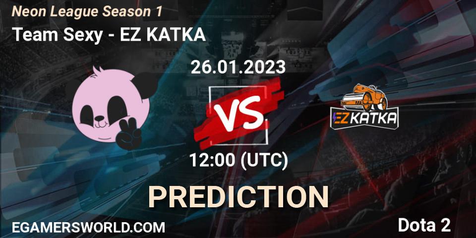 Team Sexy contre EZ KATKA : prédiction de match. 26.01.2023 at 12:06. Dota 2, Neon League Season 1