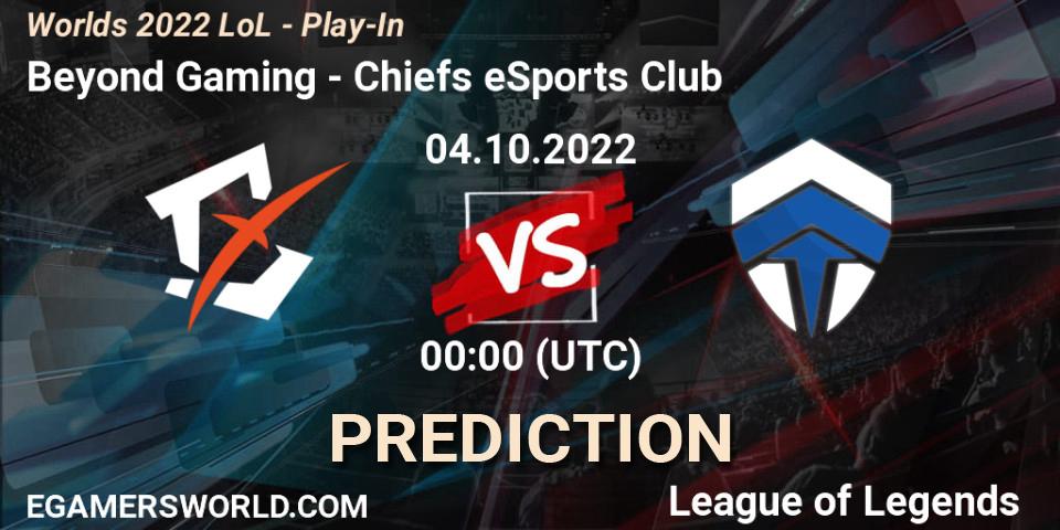Chiefs eSports Club contre Beyond Gaming : prédiction de match. 02.10.22. LoL, Worlds 2022 LoL - Play-In