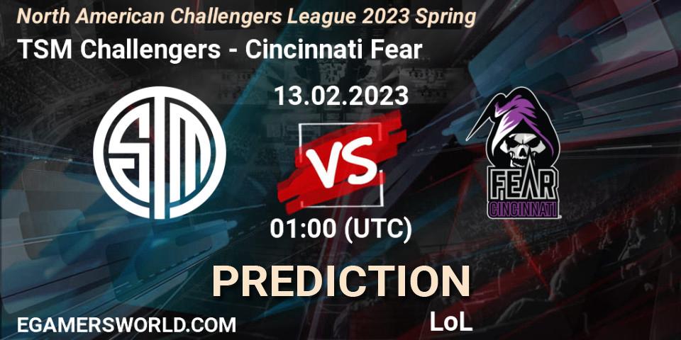 TSM Challengers contre Cincinnati Fear : prédiction de match. 13.02.23. LoL, NACL 2023 Spring - Group Stage