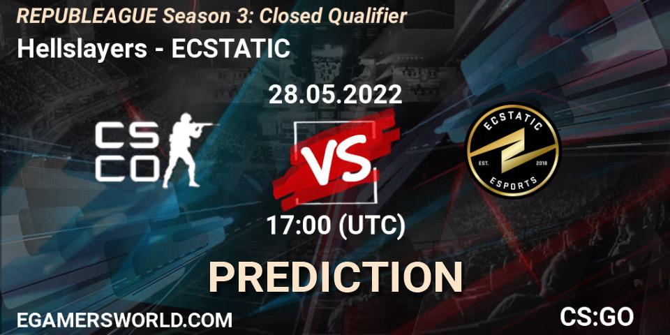 Hellslayers contre ECSTATIC : prédiction de match. 28.05.2022 at 17:00. Counter-Strike (CS2), REPUBLEAGUE Season 3: Closed Qualifier