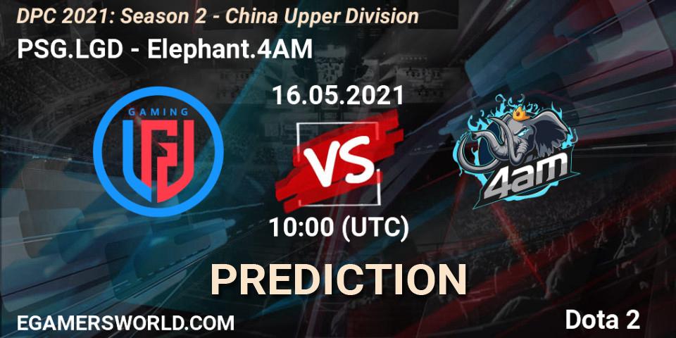 PSG.LGD contre Elephant.4AM : prédiction de match. 16.05.2021 at 09:55. Dota 2, DPC 2021: Season 2 - China Upper Division