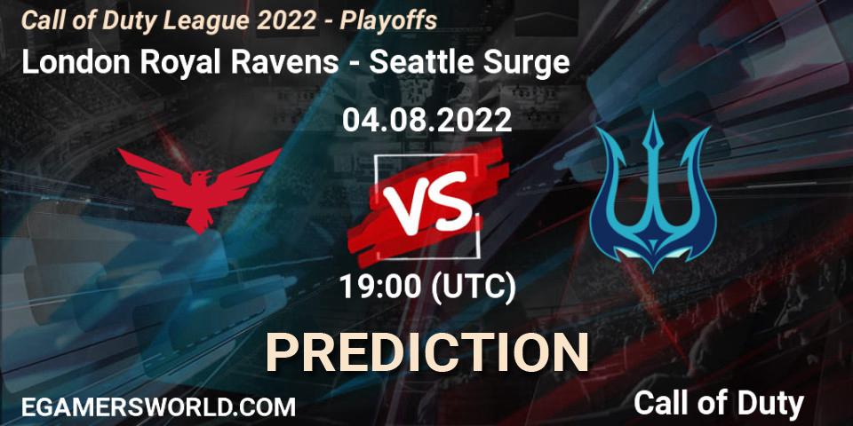London Royal Ravens contre Seattle Surge : prédiction de match. 04.08.22. Call of Duty, Call of Duty League 2022 - Playoffs