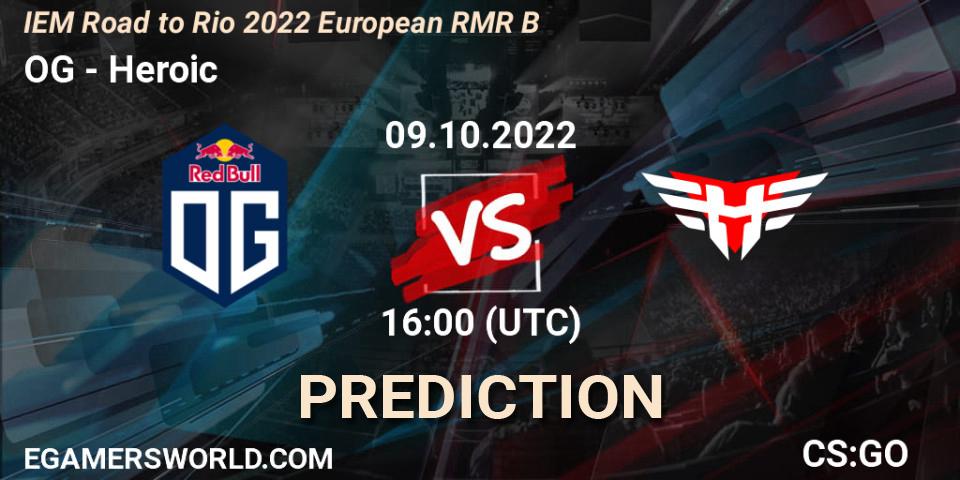 OG contre Heroic : prédiction de match. 09.10.22. CS2 (CS:GO), IEM Road to Rio 2022 European RMR B