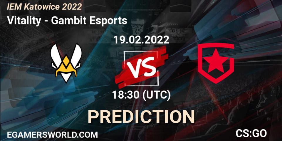 Vitality contre Gambit Esports : prédiction de match. 19.02.22. CS2 (CS:GO), IEM Katowice 2022