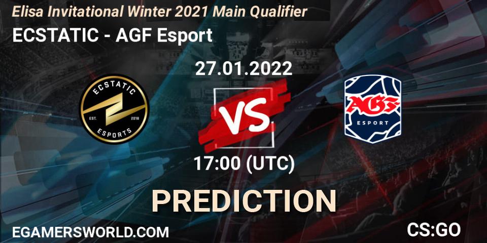 ECSTATIC contre AGF Esport : prédiction de match. 27.01.2022 at 17:00. Counter-Strike (CS2), Elisa Invitational Winter 2021 Main Qualifier