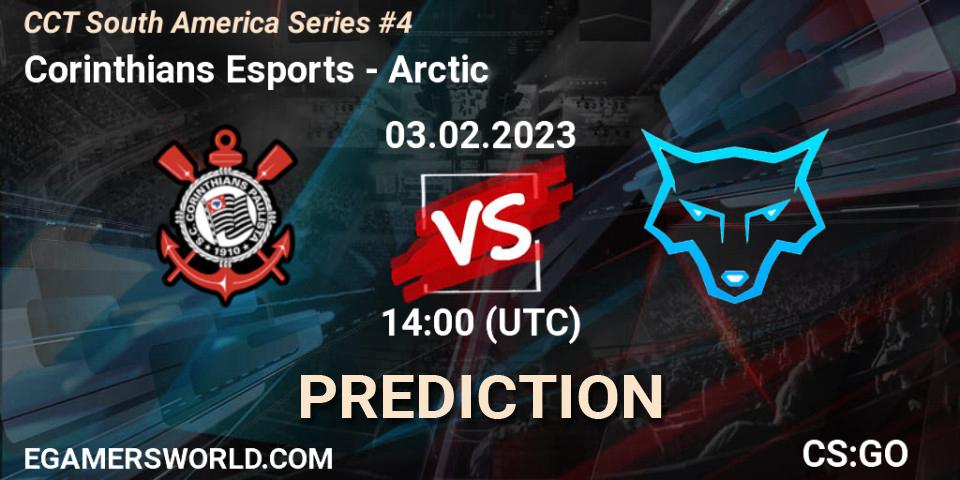 Corinthians Esports contre Arctic : prédiction de match. 03.02.2023 at 14:00. Counter-Strike (CS2), CCT South America Series #4
