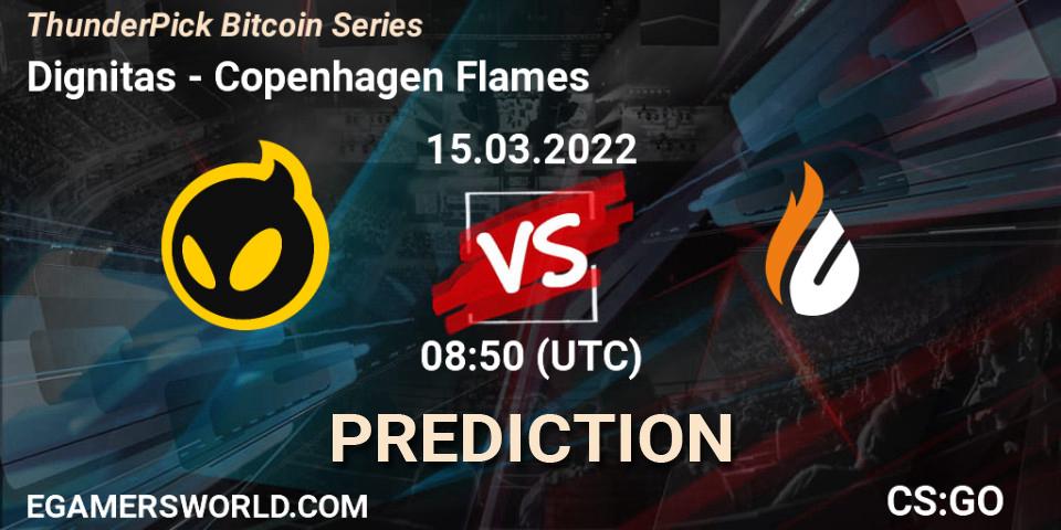 Dignitas contre Copenhagen Flames : prédiction de match. 15.03.2022 at 12:20. Counter-Strike (CS2), ThunderPick Bitcoin Series