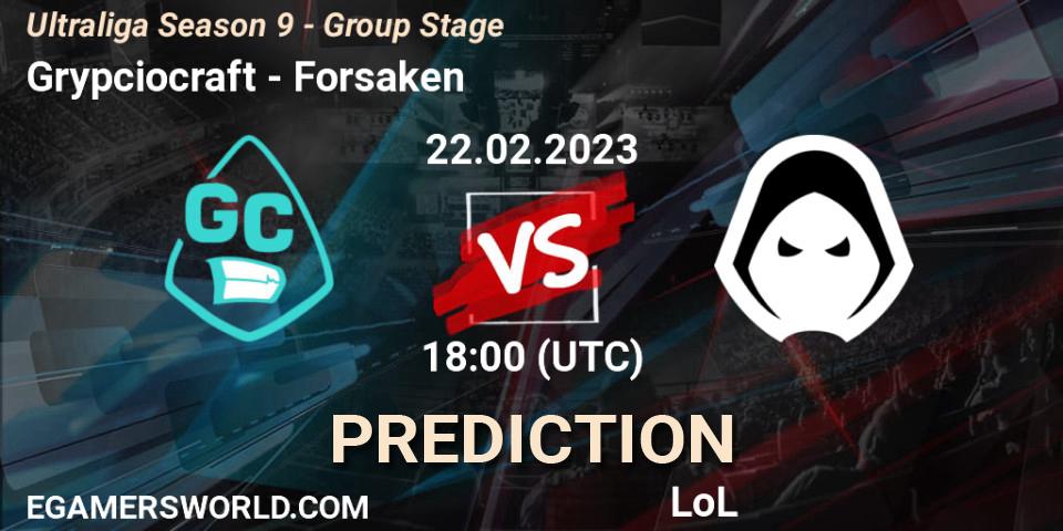 Szaty Bobra contre Forsaken : prédiction de match. 01.03.23. LoL, Ultraliga Season 9 - Group Stage