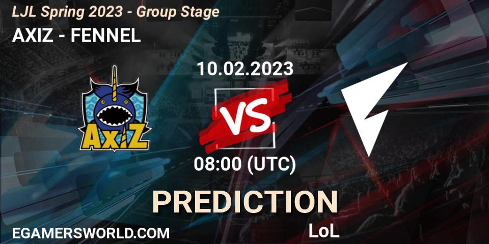 AXIZ contre FENNEL : prédiction de match. 10.02.23. LoL, LJL Spring 2023 - Group Stage