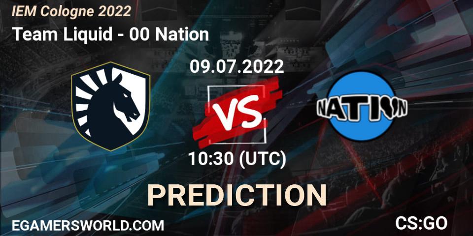 Team Liquid contre 00 Nation : prédiction de match. 09.07.2022 at 10:30. Counter-Strike (CS2), IEM Cologne 2022