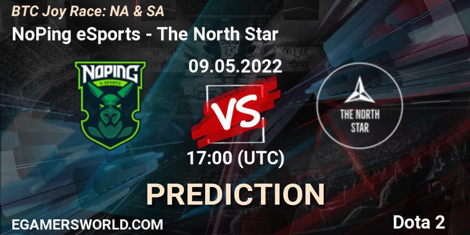 NoPing eSports contre The North Star : prédiction de match. 09.05.2022 at 17:05. Dota 2, BTC Joy Race: NA & SA