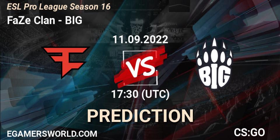 FaZe Clan contre BIG : prédiction de match. 11.09.22. CS2 (CS:GO), ESL Pro League Season 16