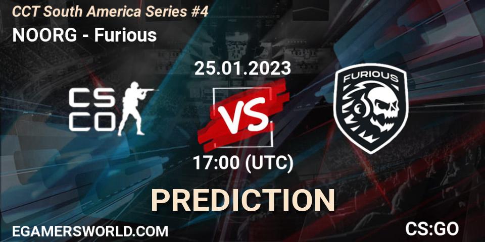 NOORG contre Furious : prédiction de match. 25.01.2023 at 17:00. Counter-Strike (CS2), CCT South America Series #4