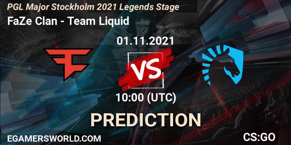 FaZe Clan contre Team Liquid : prédiction de match. 01.11.21. CS2 (CS:GO), PGL Major Stockholm 2021 Legends Stage
