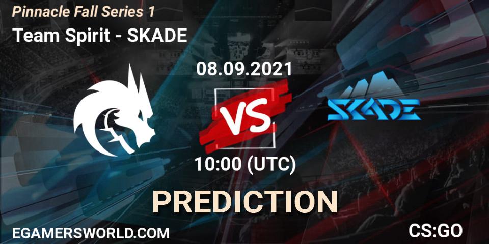 Team Spirit contre SKADE : prédiction de match. 08.09.2021 at 10:00. Counter-Strike (CS2), Pinnacle Fall Series #1
