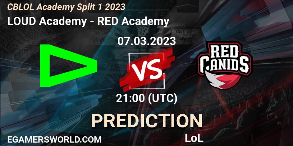 LOUD Academy contre RED Academy : prédiction de match. 07.03.23. LoL, CBLOL Academy Split 1 2023