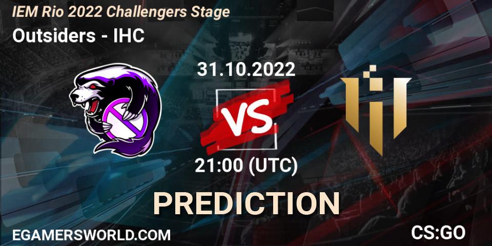 Outsiders contre IHC : prédiction de match. 31.10.22. CS2 (CS:GO), IEM Rio 2022 Challengers Stage