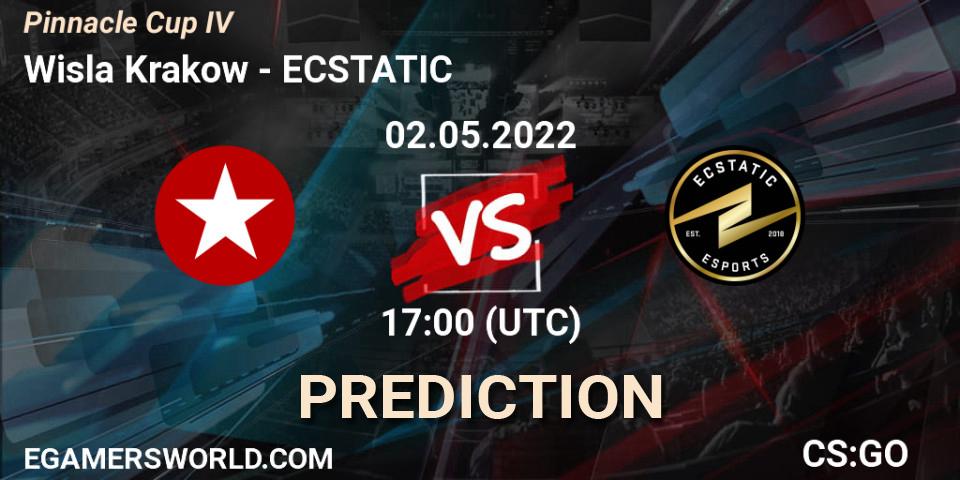 Wisla Krakow contre ECSTATIC : prédiction de match. 02.05.2022 at 17:30. Counter-Strike (CS2), Pinnacle Cup #4