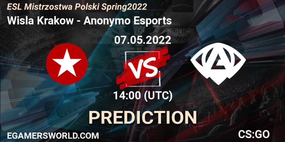 Wisla Krakow contre Anonymo Esports : prédiction de match. 07.05.22. CS2 (CS:GO), ESL Mistrzostwa Polski Spring 2022
