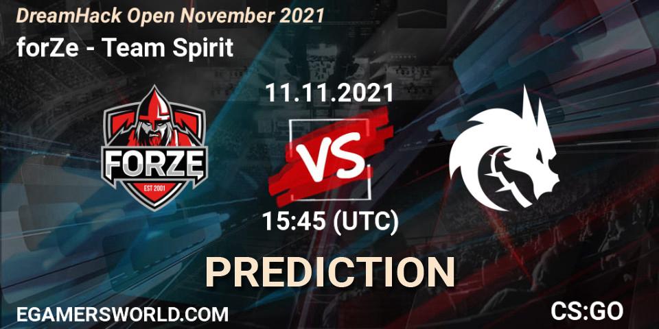 forZe contre Team Spirit : prédiction de match. 11.11.21. CS2 (CS:GO), DreamHack Open November 2021
