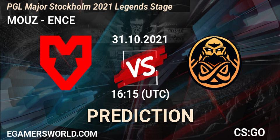 MOUZ contre ENCE : prédiction de match. 31.10.21. CS2 (CS:GO), PGL Major Stockholm 2021 Legends Stage