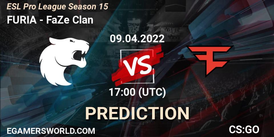 FURIA contre FaZe Clan : prédiction de match. 09.04.2022 at 17:00. Counter-Strike (CS2), ESL Pro League Season 15