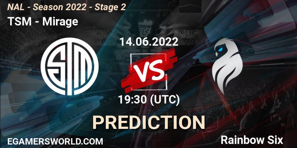 TSM contre Mirage : prédiction de match. 14.06.2022 at 22:30. Rainbow Six, NAL - Season 2022 - Stage 2