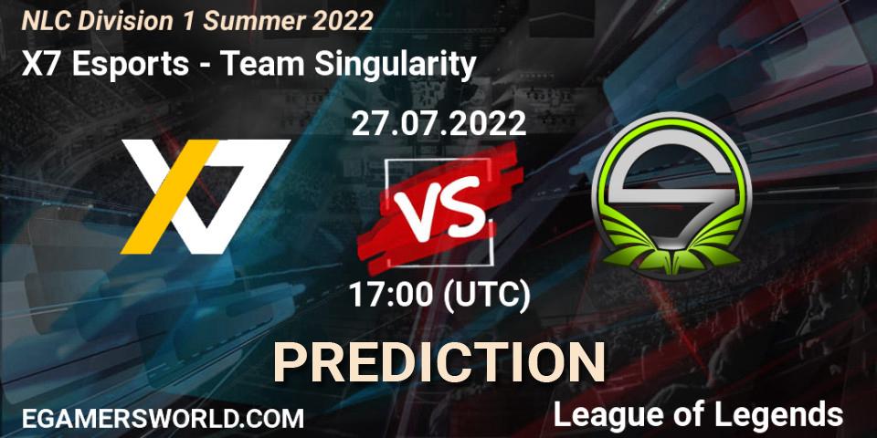 X7 Esports contre Team Singularity : prédiction de match. 27.07.22. LoL, NLC Division 1 Summer 2022