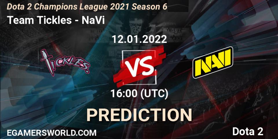 Team Tickles contre NaVi : prédiction de match. 12.01.2022 at 16:02. Dota 2, Dota 2 Champions League 2021 Season 6