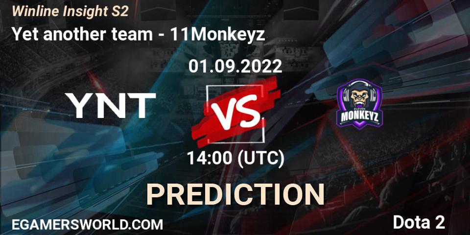 YNT contre 11Monkeyz : prédiction de match. 01.09.2022 at 12:11. Dota 2, Winline Insight S2