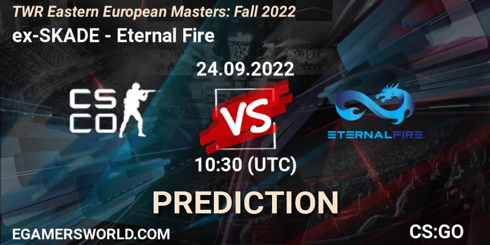 ex-SKADE contre Eternal Fire : prédiction de match. 24.09.2022 at 10:30. Counter-Strike (CS2), TWR Eastern European Masters: Fall 2022