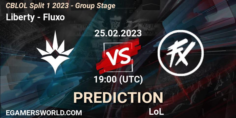 Liberty contre Fluxo : prédiction de match. 25.02.2023 at 19:15. LoL, CBLOL Split 1 2023 - Group Stage