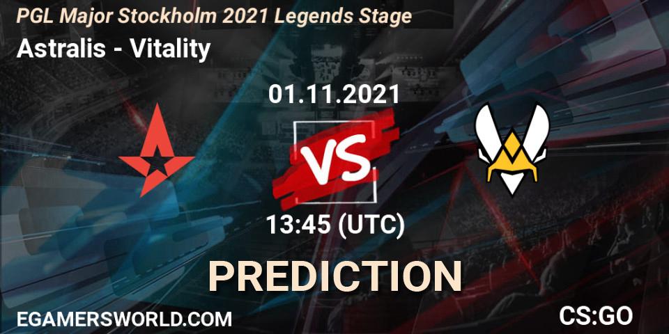 Astralis contre Vitality : prédiction de match. 01.11.21. CS2 (CS:GO), PGL Major Stockholm 2021 Legends Stage