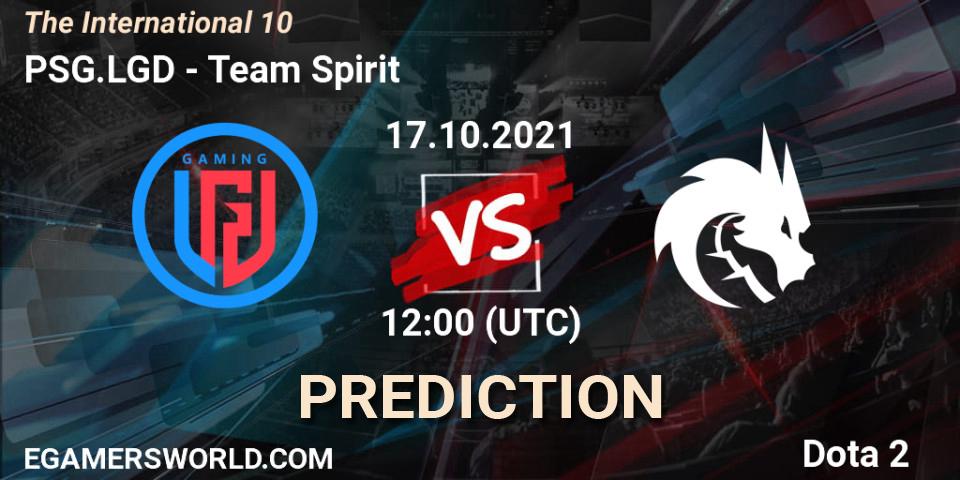 PSG.LGD contre Team Spirit : prédiction de match. 17.10.2021 at 12:14. Dota 2, The Internationa 2021
