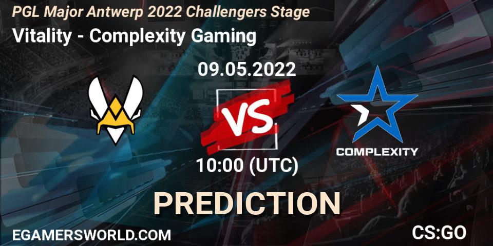 Vitality contre Complexity Gaming : prédiction de match. 09.05.2022 at 10:00. Counter-Strike (CS2), PGL Major Antwerp 2022 Challengers Stage