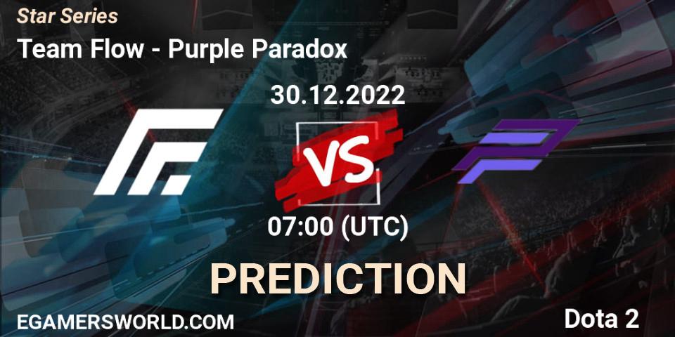 Team Flow contre Purple Paradox : prédiction de match. 30.12.2022 at 07:09. Dota 2, Star Series