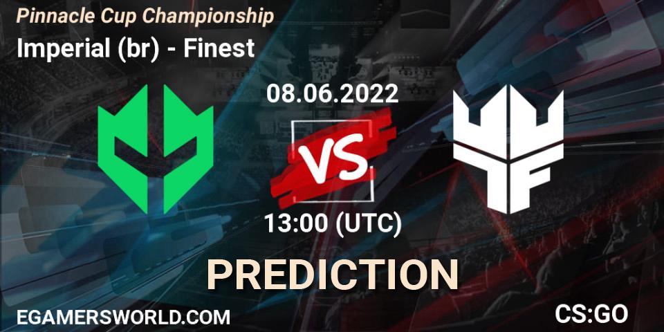 Imperial (br) contre Finest : prédiction de match. 08.06.2022 at 13:00. Counter-Strike (CS2), Pinnacle Cup Championship