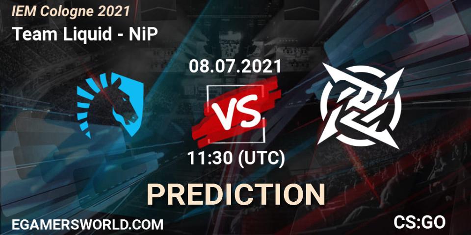 Team Liquid contre NiP : prédiction de match. 08.07.2021 at 11:30. Counter-Strike (CS2), IEM Cologne 2021