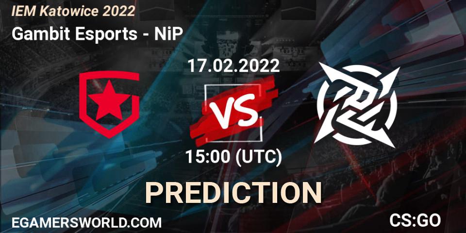 Gambit Esports contre NiP : prédiction de match. 17.02.22. CS2 (CS:GO), IEM Katowice 2022