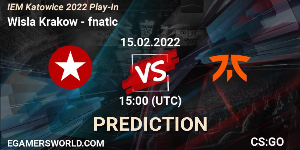 Wisla Krakow contre fnatic : prédiction de match. 15.02.2022 at 15:00. Counter-Strike (CS2), IEM Katowice 2022 Play-In