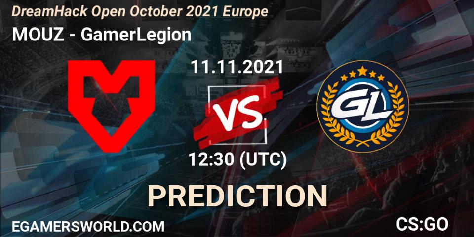 MOUZ contre GamerLegion : prédiction de match. 11.11.2021 at 12:30. Counter-Strike (CS2), DreamHack Open November 2021