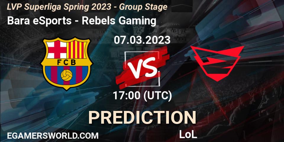 Barça eSports contre Rebels Gaming : prédiction de match. 07.03.23. LoL, LVP Superliga Spring 2023 - Group Stage