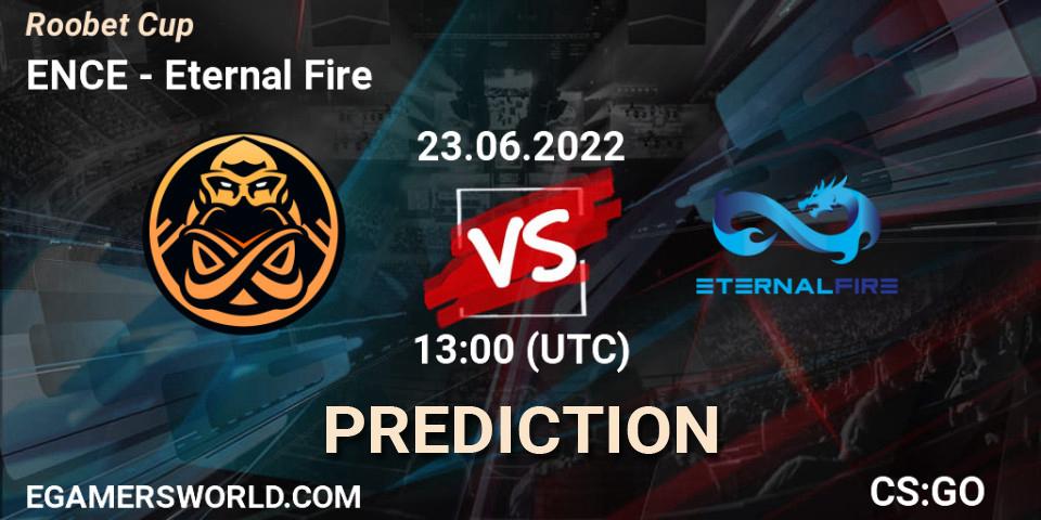 ENCE contre Eternal Fire : prédiction de match. 23.06.2022 at 13:00. Counter-Strike (CS2), Roobet Cup