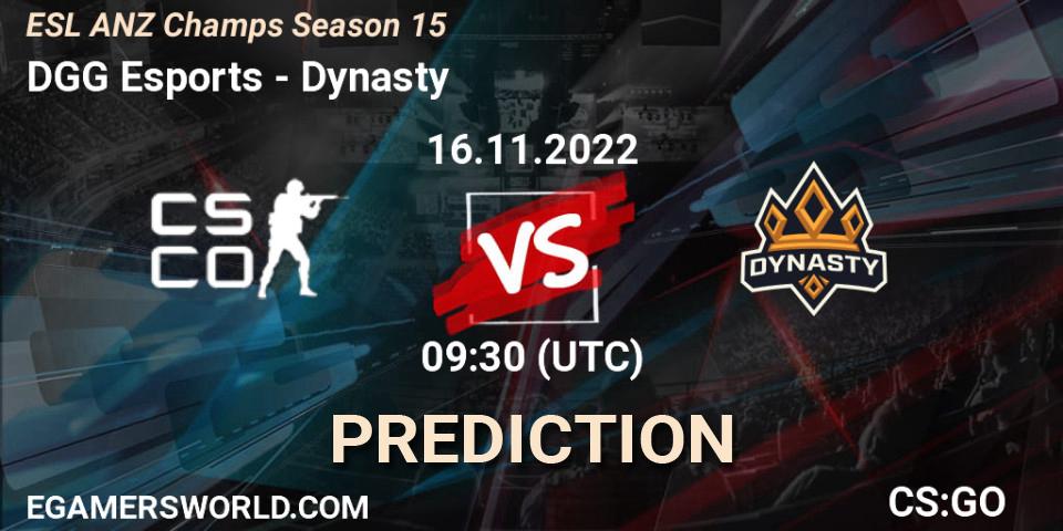 DGG Esports contre Dynasty : prédiction de match. 16.11.22. CS2 (CS:GO), ESL ANZ Champs Season 15
