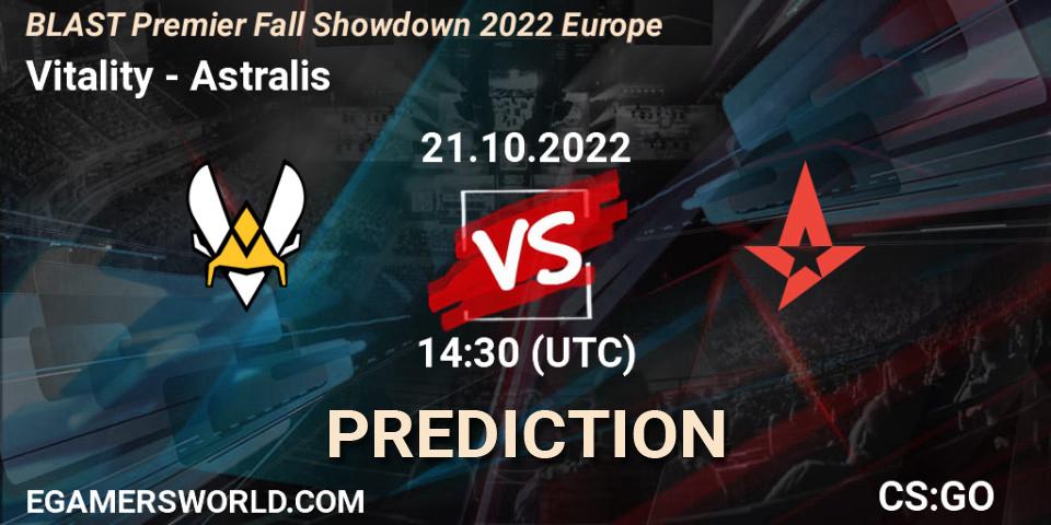 Vitality contre Astralis : prédiction de match. 21.10.22. CS2 (CS:GO), BLAST Premier Fall Showdown 2022 Europe